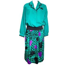 1980s Laura & Jayne Collection Skirt And Blouse Set